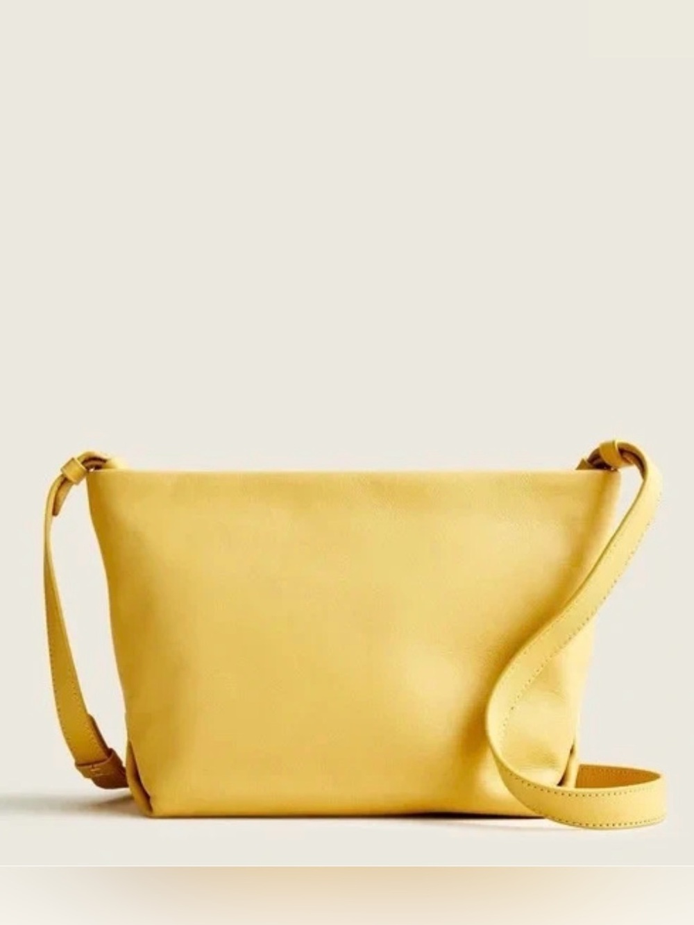 J. Crew Yellow Leather Crossbody Bag with Adjustable Strap